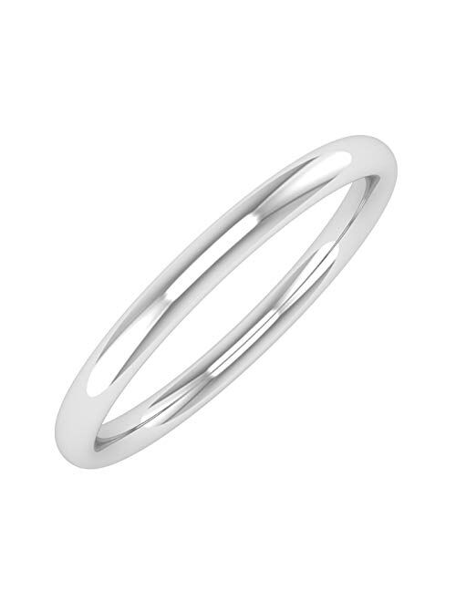 Finerock 14K Gold 2mm Plain Wedding Band