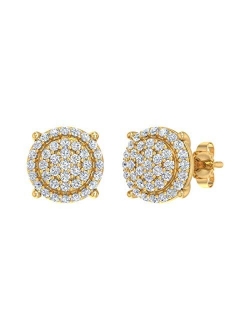 0.40 Carat Diamond Cluster Stud Earring in 10K Solid Gold