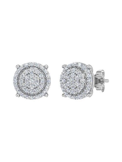 0.40 Carat Diamond Cluster Stud Earring in 10K Solid Gold