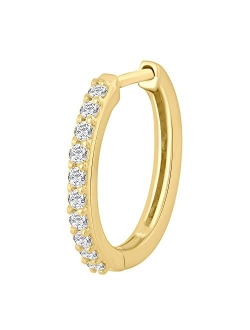 1/10 Carat Diamond Nose Pin Hoop in 14K Gold (SI1-SI2 Clarity)