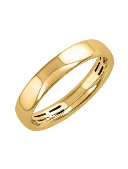 14K Gold 4mm Plain Wedding Band