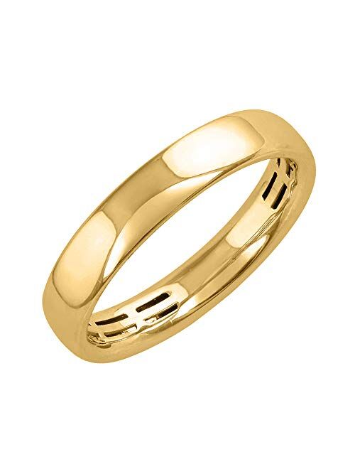 Finerock 14K Gold 4mm Plain Wedding Band