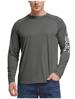 Men's Long Sleeve UV Shirts Sun Protection UPF 50  Shirt SPF Lightweight Quick Dry Rash Guard for Hiking Fishing