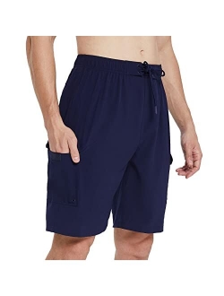 Men's 22" Board Shorts Swim Trunks No Mesh Liner Quick Dry Long Boardshorts Bathing Suit Swimwear with Pockets