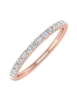1/4 Carat Round Diamond Wedding Band Ring in 10K Gold
