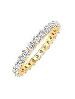 1 CaratProng Set Diamond Eternity Ring Band in 14K Gold (I1-I2 Clarity)