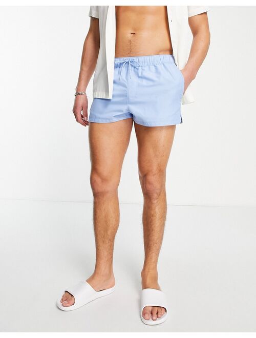 ASOS DESIGN runner swim shorts in light blue