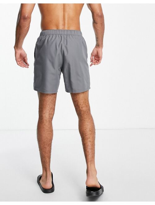 ASOS DESIGN swim shorts in gray