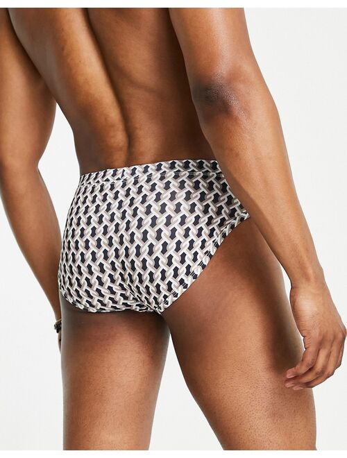 ASOS DESIGN swim briefs with chain print