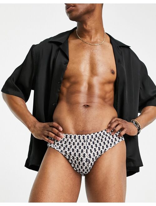 ASOS DESIGN swim briefs with chain print