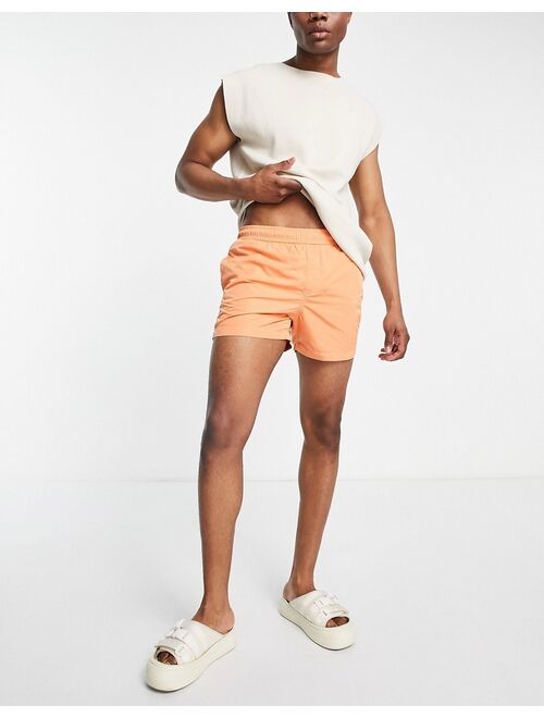 Bershka swim shorts in orange