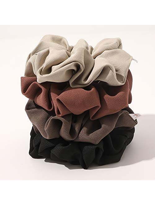 Ivyu Scrunchies Hair Ties for Women - Big Silk Satin Scrunchie Exra Large Jumbo Gaint Oversized Cute Scrunchy for Curl Thick Hair Ligas Para el Cabello De Mujer Decoratio