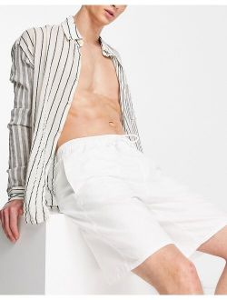 swim shorts in white long length