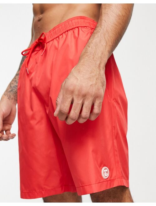 Topman longline swim short in red