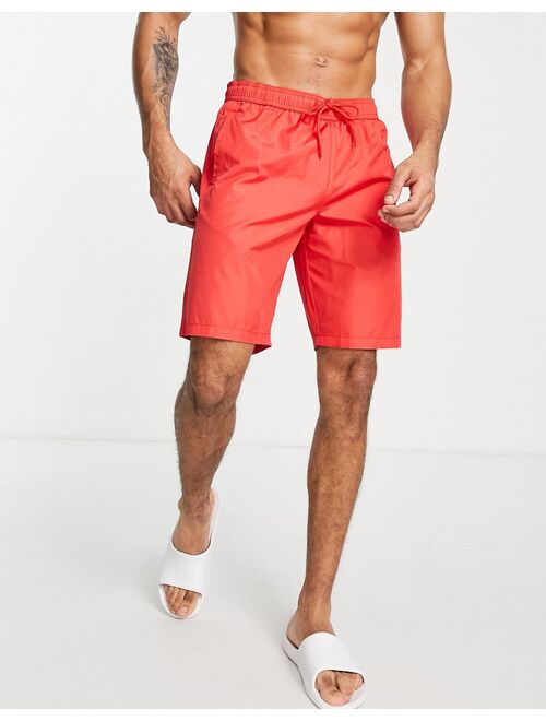 Topman longline swim short in red