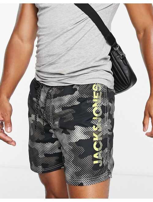 Jack & Jones Intelligence swim short in camo print