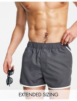 runner swim shorts with smart fastening in gray