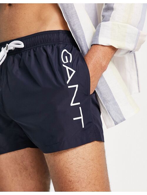 GANT swim shorts in navy with side logo