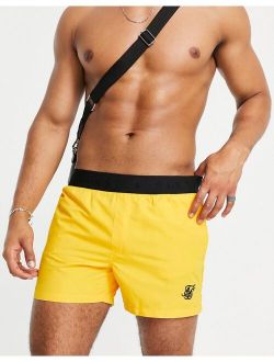 SikSilk standard swim shorts in yellow