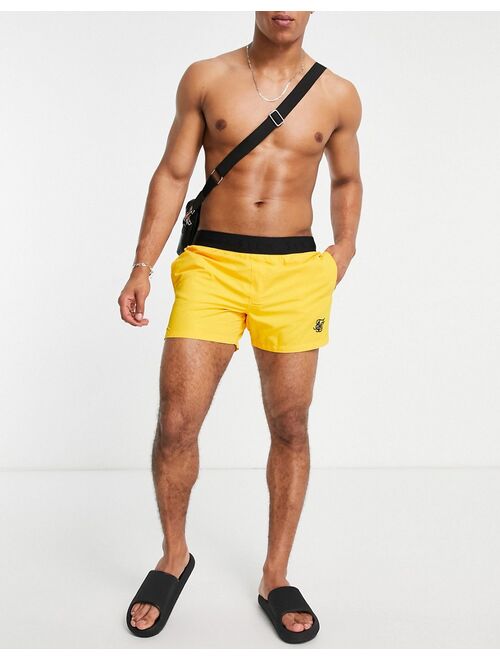 SikSilk standard swim shorts in yellow