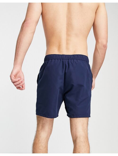 ASOS DESIGN swim shorts in navy mid length