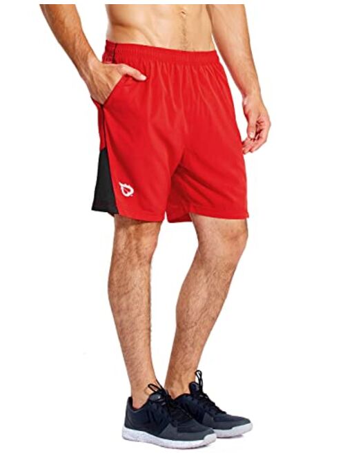 BALEAF Men's 7" Running Shorts with Mesh Liner Zipper Pocket for Athletic Workout Gym