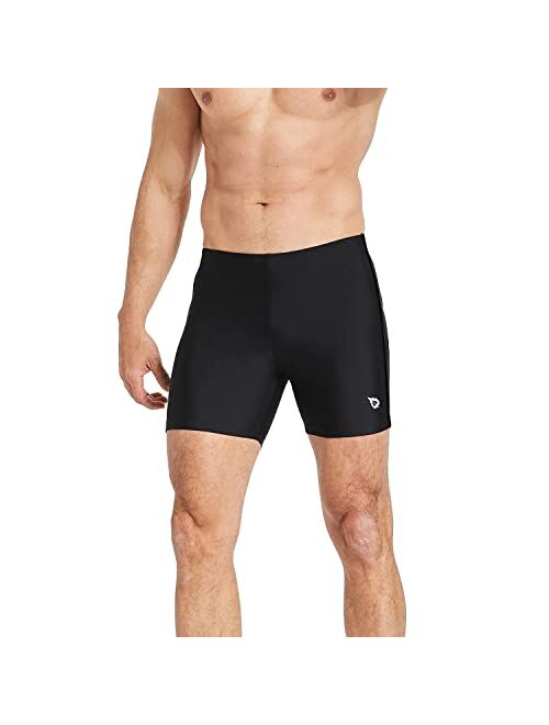 BALEAF Men's Athletic Swim Jammers Quick Dry Compression Square Leg Swim Brief Swimsuit