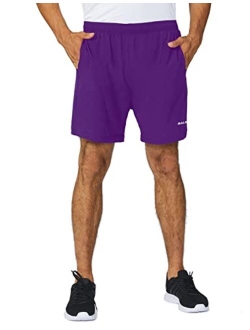 Men's 5" Running Athletic Shorts Zipper Pocket