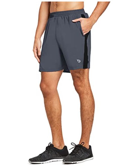 BALEAF Men's 5" Running Athletic Shorts Zipper Pocket