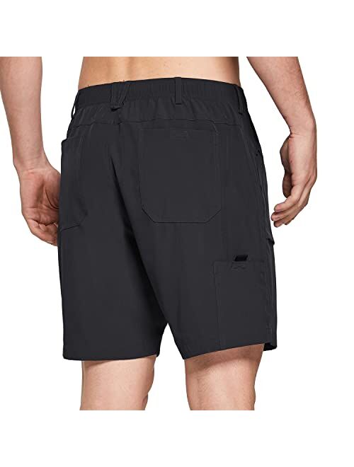 BALEAF Men's 7" Casual Shorts for Summer Elastic Waist Quick Dry Lightweight Short with Cargo Hiking Fishing