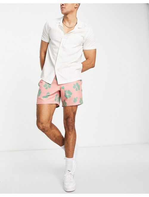 Farah Colbert floral swim shorts in pink