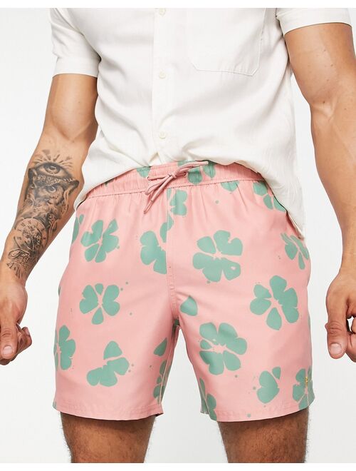 Farah Colbert floral swim shorts in pink