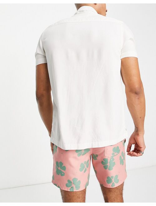 Farah Colbert floral swim shorts in pink