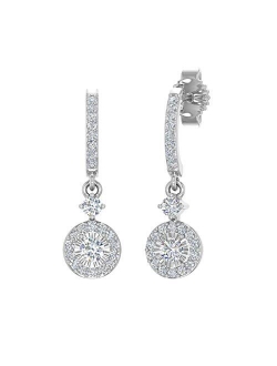 0.30 Carat Diamond Drop Dangling Earrings in 10K Gold