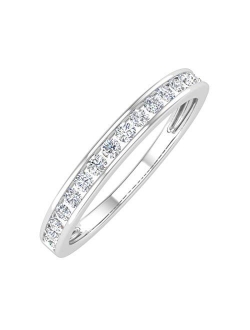 1/4 Carat Channel Set Diamond Ladies Anniversary Wedding Band in 10K Gold