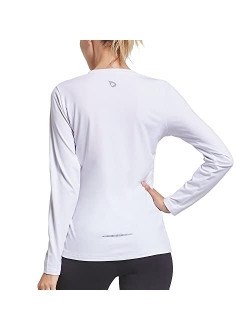 Women's Long Sleeve Running Shirts Quick Dry Athletic Workout Tops