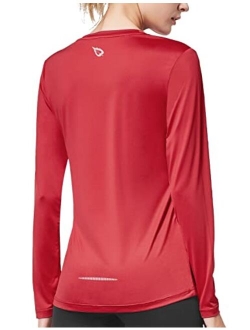Women's Long Sleeve Running Shirts Quick Dry Athletic Workout Tops