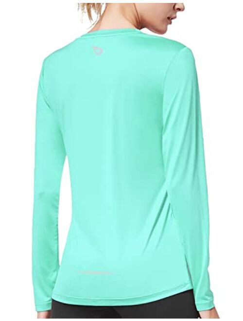 BALEAF Women's Long Sleeve Running Shirts Quick Dry Athletic Workout Tops