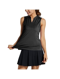 Women's Sleeveless Golf Tennis Shirts Lightweight Quick Dry V-Neck Tank Tops Polo