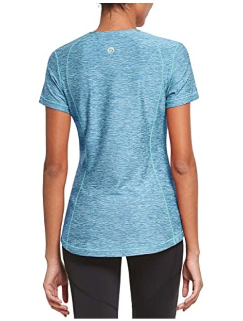 BALEAF Women's Athletic Shirt Workout Top Running Yoga Lightweight Quick Dry Short-Sleeved Crewneck Tee