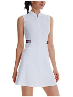 Women's Golf Tennis Dress Sleeveless 4-Pockets with Inner Shorts UPF 50  Athletic Sports Workout