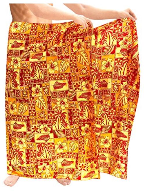 LA LEELA Men's Standard Casual Sarong Full Beach Wrap