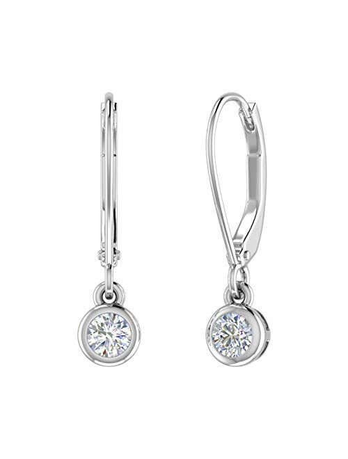 Finerock 0.40 Carat Diamond Lever-back Drop Earrings in 14K Gold