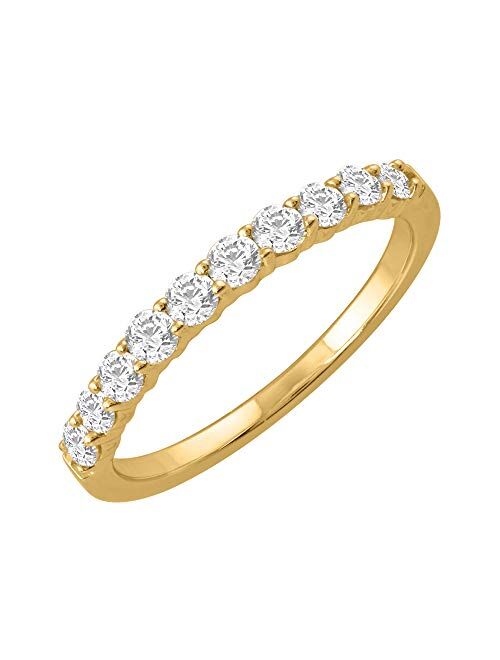 Finerock 1/2 Carat Diamond Wedding Band in 10k Gold