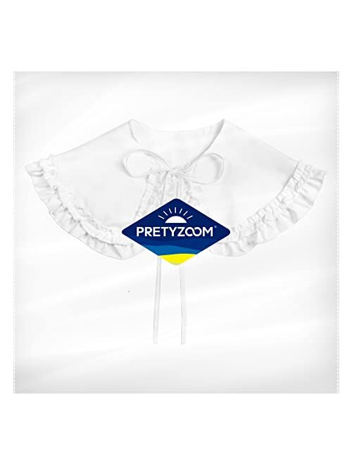 PRETYZOOM Women False Collar Casual Decorative Fake Shirt Collar Sweater Dress Collar Choker Blouse Collar Lolita Big Shawl False Collar for Women Girls White