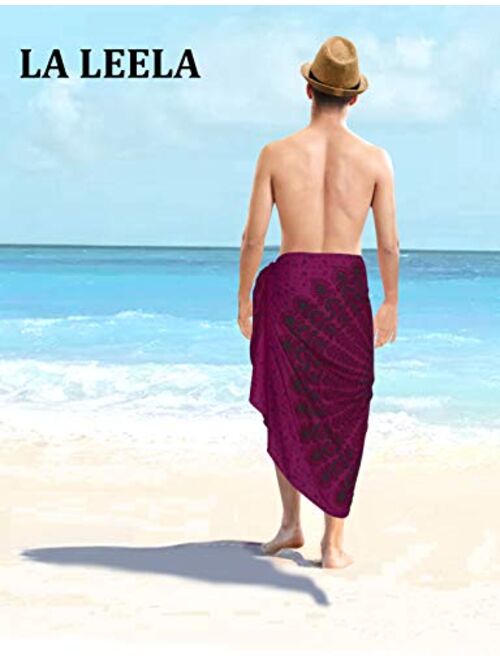 LA LEELA Men's Standard Casual Sarong Long Pareo Wrap