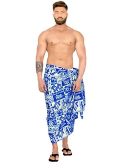 LA LEELA Men's Standard Swimsuits Sarong Pareo Wrap