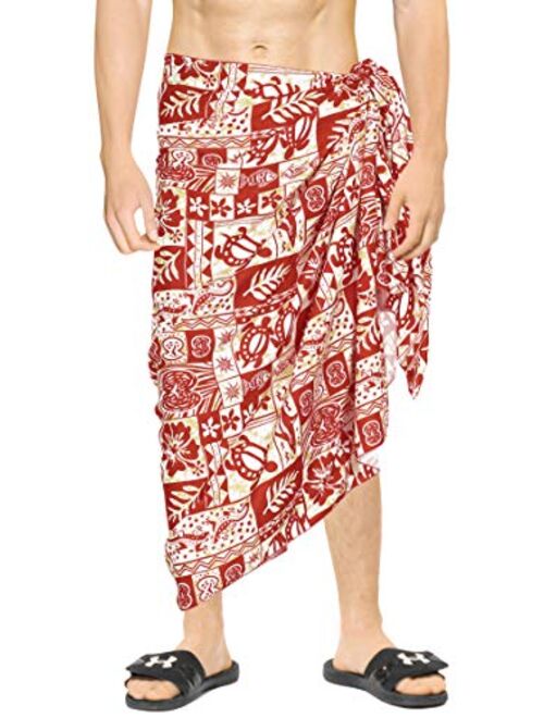 LA LEELA Men's Standard Swimsuits Sarong Pareo Wrap