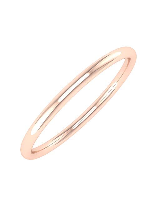 Finerock 14K Gold 1.5mm Plain Wedding Band