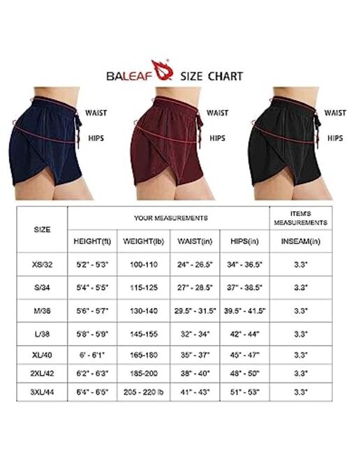 BALEAF Women's 3" Quick Dry Mesh Summer Shorts Beach Board UPF50+ Swim Bottom